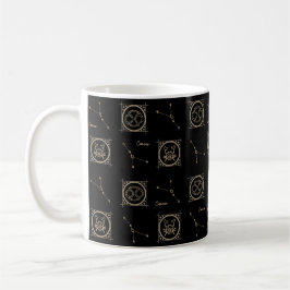 Black & Gold Zodiac Cancer Astrologie Star-Zeichen Kaffeetasse