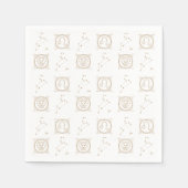 Black & Gold Zodiac Leo Astrologie Star Sign Squar Serviette (Vorderseite)