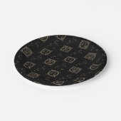 Black & Gold Zodiac Leo Astrologie Star-Zeichen Pappteller (Schrägansicht)