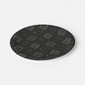 Black & Gold Zodiac Libra Sternzeichen Pappteller (Schrägansicht)