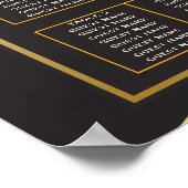 Black Golden Abstrakt Lovely Fab Wedding Poster (Ecke)