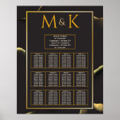Black Golden Abstrakt Lovely Fab Wedding Poster (Vorne)