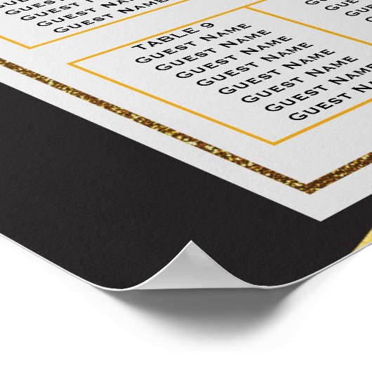 Black Golden Abstrakt Lovely Modern Wedding Poster (Ecke)