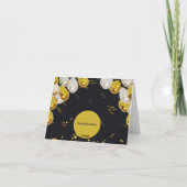 Black & Golden Birthday Grußkarte Karte (Rückseite)
