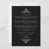 Black Golden Chic Lace Romantic Couple Wedding Save The Date (Rückseite)