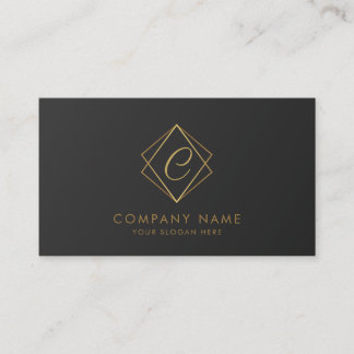 Black Golden Elegante Business Card Visitenkarte