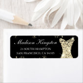 Black Golden Glitzer Kleid Geburtstagsparty Bridal (Insitu)