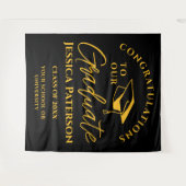 Black Golden Gratulation an unser Graduate Party Wandteppich (Vorderseite (Horizontal))