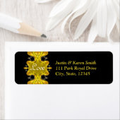 Black & Golden Liebe Wedding Address Label (Insitu)