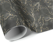 Black Golden Lights Bokeh Weihnachtsurlaub Geschenkpapier (Rolleneckpunkt)
