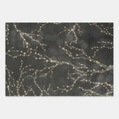 Black Golden Lights Bokeh Weihnachtsurlaub Geschenkpapier Set (Vorderseite 3)
