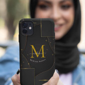 Black Golden Luxe Gradientenschrift Monogram Funny Case-Mate iPhone Hülle