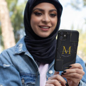 Black Golden Luxe Gradientenschrift Monogram Funny Case-Mate iPhone Hülle