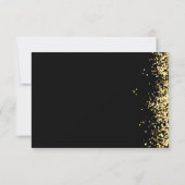 Black Golden Modern Wedding Response Card RSVP Karte (Rückseite)