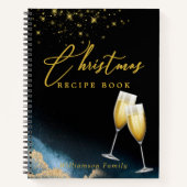 Black Golden | Sparkling Christmas Recipe Book Notizblock (Vorderseite)
