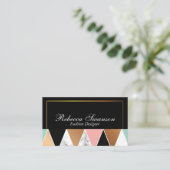 Black Golden Trim Border | Geometrisches Muster Visitenkarte (Stehend Vorderseite)