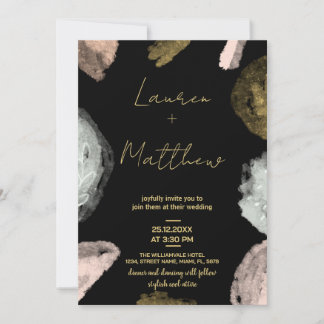 Black Golden Wedding Einladungen
