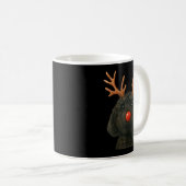 Black Goldendoodle Christmas Lights Santa Hat Blac Kaffeetasse (VorderseiteRechts)