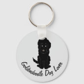 Black Goldendoodle Design Any Colour Background Schlüsselanhänger (Rückseite)