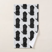 Black Goldendoodle Dog Design Badhandtuch Set (Handtuch)