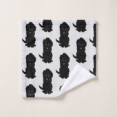 Black Goldendoodle Dog Design Badhandtuch Set (Waschlappen)