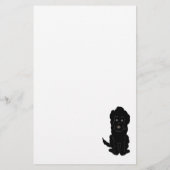 Black Goldendoodle Dog Design Briefpapier (Rückseite)