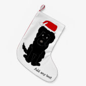 Black Goldendoodle Dog Design Kleiner Weihnachtsstrumpf (Vorderansicht (hängend))