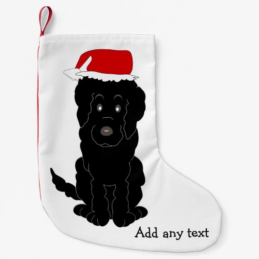 Black Goldendoodle Dog Design Kleiner Weihnachtsstrumpf (Vorderseite)