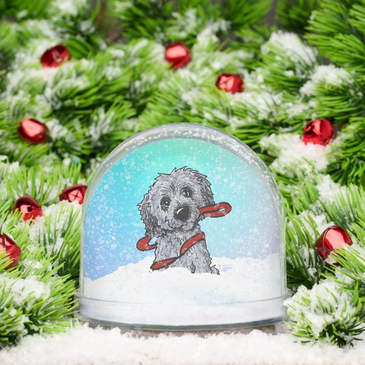 Black Goldendoodle DoodleMoji  Schneekugeln (Weihnachten)
