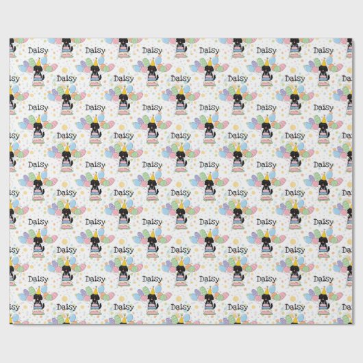 Black Goldendoodle Hund Geburtstag Geschenkpapier (Flach)