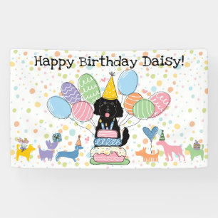 Black Goldendoodle Hund Geburtstagsparty Banner