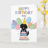Black Goldendoodle Hund Happy Birthday Card Karte (Gelbe Blume)