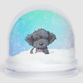 Black Goldendoodle Puppy  Schneekugeln (Vorderseite)