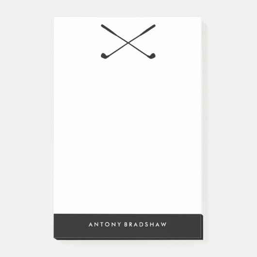 Black Golf Clubs Post-it Klebezettel (Vorderseite)