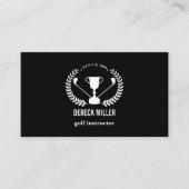 Black Golf Cup Logo Golf Beruflich Instructor Visitenkarte (Vorderseite)