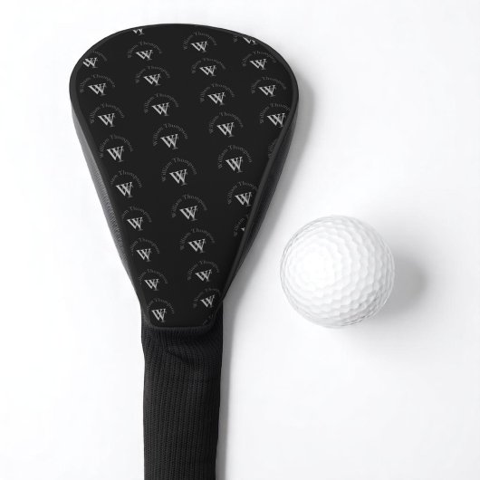 Black Golf Head Cover mit Monogram Pattern Headcover