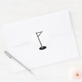 Black Golf Hole Flag Runder Aufkleber (Umschlag)