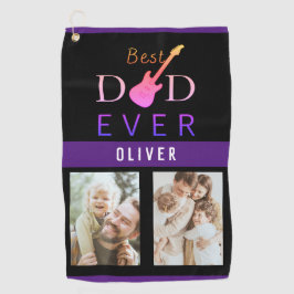 Black Golfer Vater Bester Vater je FotoCollage Golfhandtuch