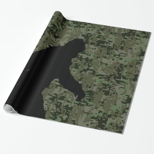 Black Gone Squatchin Woodland Digital Camouflage Geschenkpapier (Ungerollt)