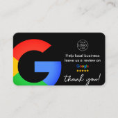 Black Google-Bewertungen | Business Review UQR Cod Visitenkarte (Vorderseite)