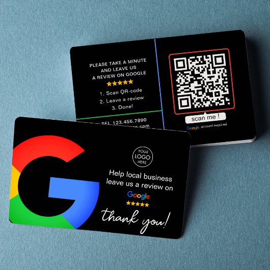 Black Google-Bewertungen | Business Review UQR Cod Visitenkarte