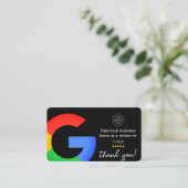 Black Google-Bewertungen | Business Review UQR Cod Visitenkarte (Stehend Vorderseite)