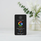 Black Google überprüft QR Code Business Review Us Visitenkarte (Stehend Vorderseite)