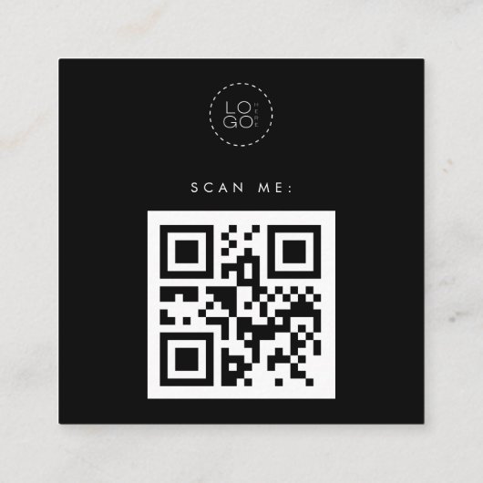 Black Google überprüft QR-Code für kundenspezifisc Quadratische Visitenkarte (Rückseite)