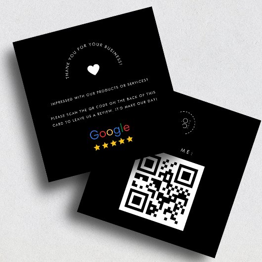 Black Google überprüft QR-Code für kundenspezifisc Quadratische Visitenkarte