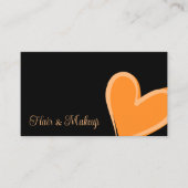 Black Gorgeous Orange Heart Modern mit Foto Niedli Visitenkarte (Vorderseite)