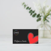 Black Gorgeous Red Heart Niedlich mit Logos und Fo Visitenkarte (Stehend Vorderseite)