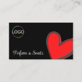 Black Gorgeous Red Heart Niedlich mit Logos und Fo Visitenkarte (Vorderseite)