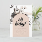 Black Goth Boho Baby Dusche Party Einladung (Stehend Vorderseite)