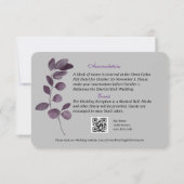 Black Goth Crimson Rose Hochzeitdetails Einladung (Rückseite)